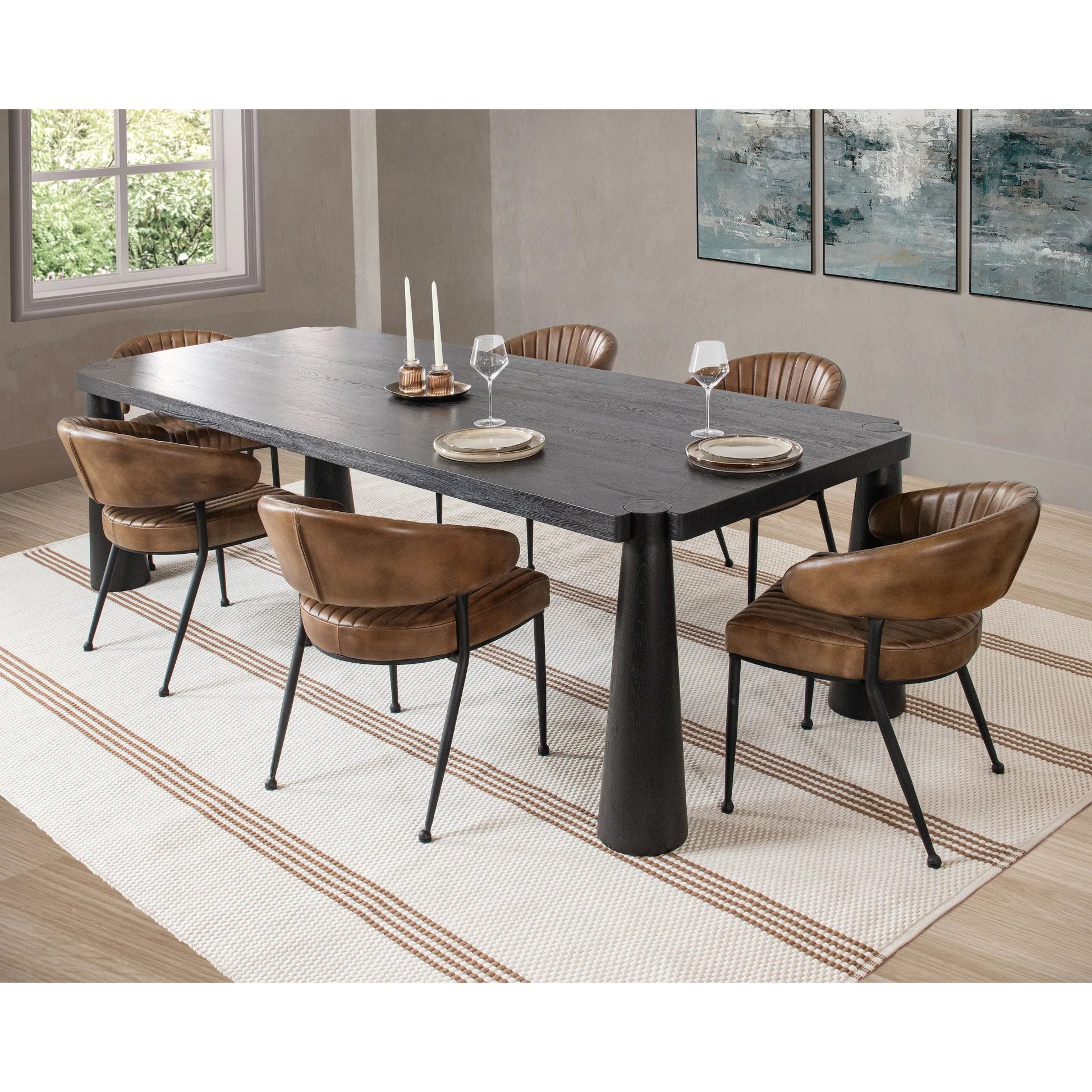 Atrop 102" Oak Wood Dining Table by Classic Home. Made from oak wood in a transitional style.