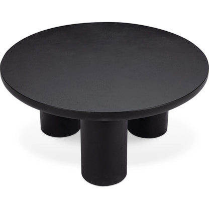 Anzio Outdoor Coffee Table by Classic Home in black. Made from glass fiber reinforced concrete in a modern style.