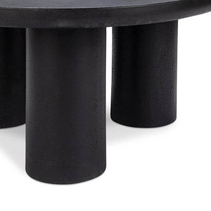 Anzio Outdoor Coffee Table by Classic Home in black. Made from glass fiber reinforced concrete in a modern style.