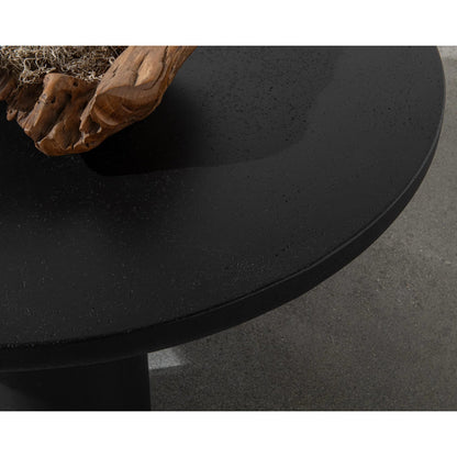 Anzio Outdoor Coffee Table by Classic Home in black. Made from glass fiber reinforced concrete in a modern style.