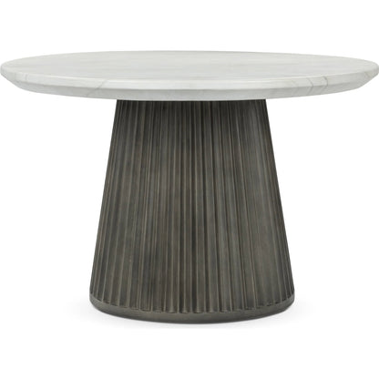 Caspia Outdoor Round Dining Table by Classic Home in gray. Made from glass fiber reinforced concrete in a modern style.