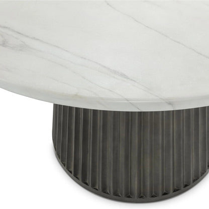 Caspia Outdoor Round Dining Table by Classic Home in gray. Made from glass fiber reinforced concrete in a modern style.