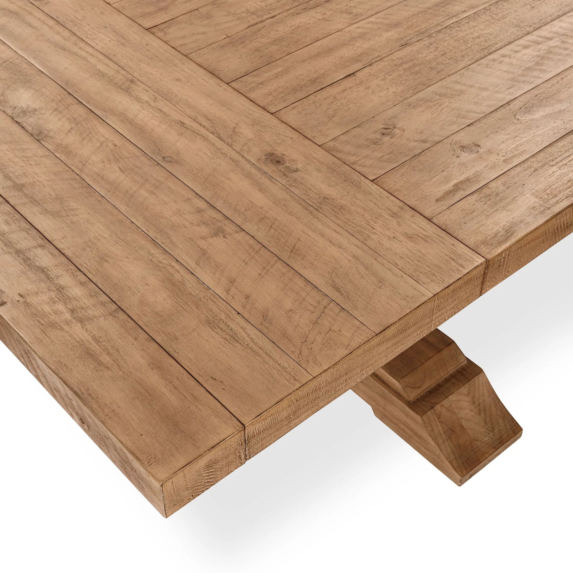 Allegra Extendable Reclaimed Pine Wood Dining Table by Kosas Home in natural. Made from reclaimed pine in a unique style.