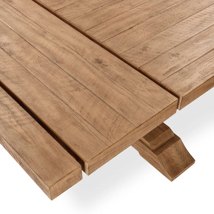 Allegra Extendable Reclaimed Pine Wood Dining Table by Kosas Home in natural. Made from reclaimed pine in a unique style.