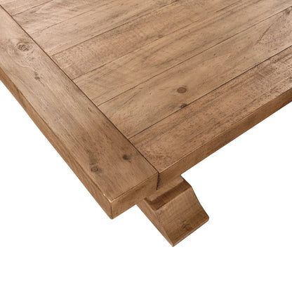 Allegra Reclaimed Pine Wood Dining Table by Kosas Home in natural and natural. Made from reclaimed pine in a transitional style.