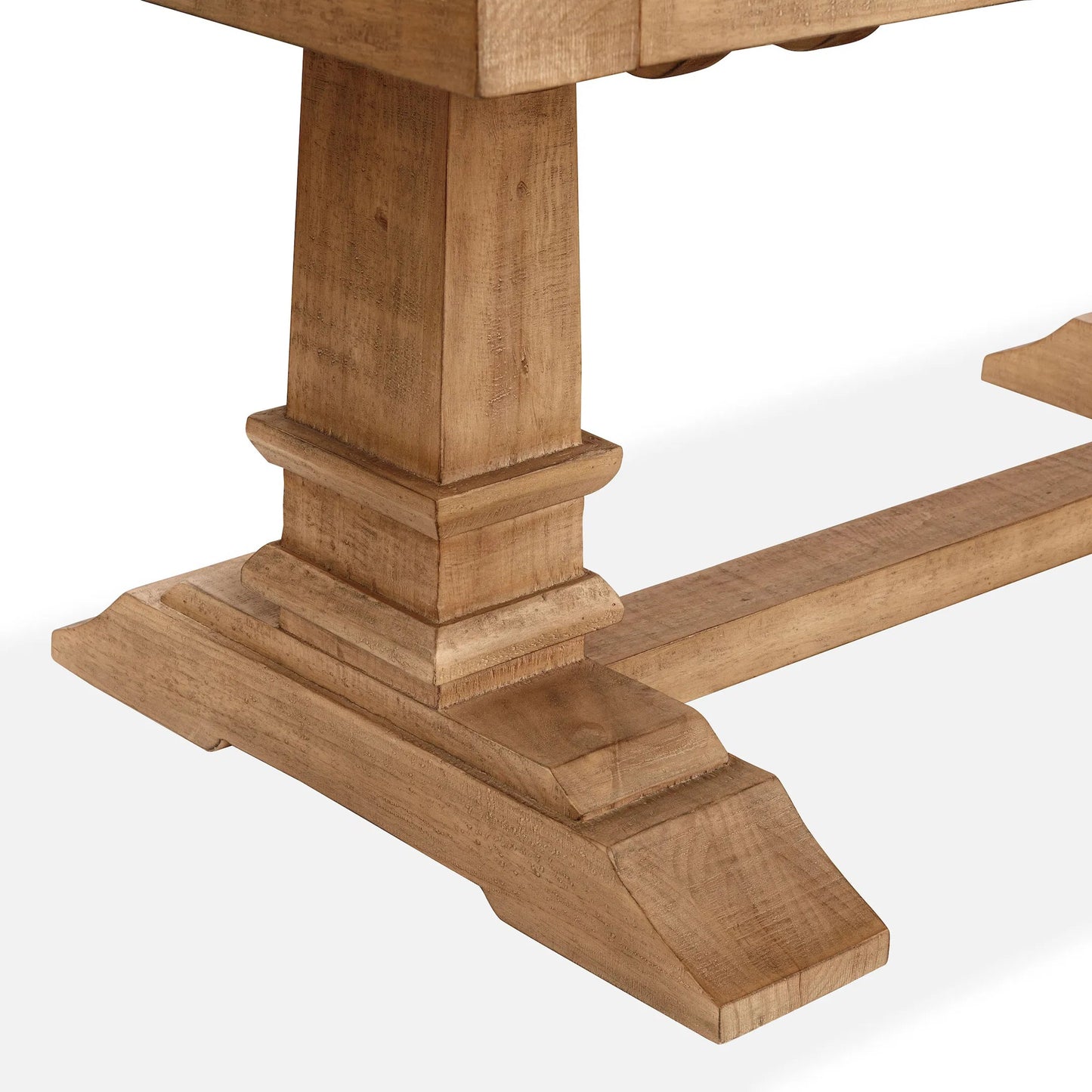 019 SI-2353722 | Closeup | Allegra Reclaimed Pine Wood Dining Table by Kosas Home in natural and natural. Made from reclaimed pine in a transitional style.