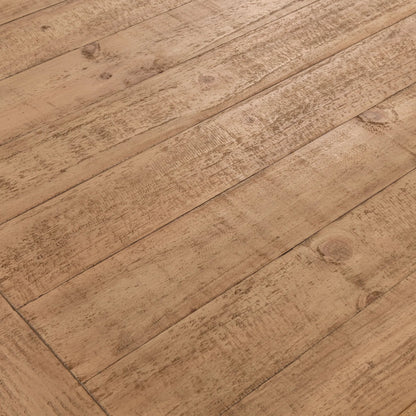Allegra Reclaimed Pine Wood Dining Table by Kosas Home in natural. Made from reclaimed pine in a unique style.