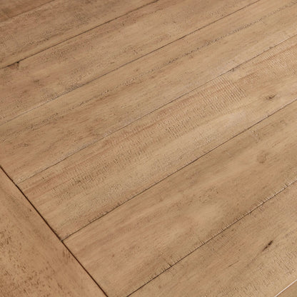 Allegra Reclaimed Pine Wood Dining Table by Kosas Home in natural. Made from reclaimed pine in a unique style.