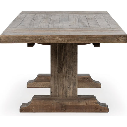 Dita Reclaimed Pine Wood Extendable Dining Table by Kosas Home in natural. Made from reclaimed pine in a transitional style.