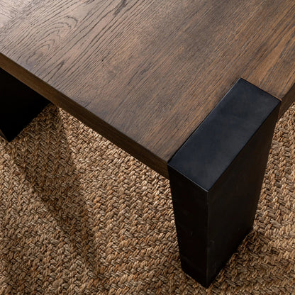 Deaven Dining Table by Classic Home. Made from oak veneer, metal in a traditional style.
