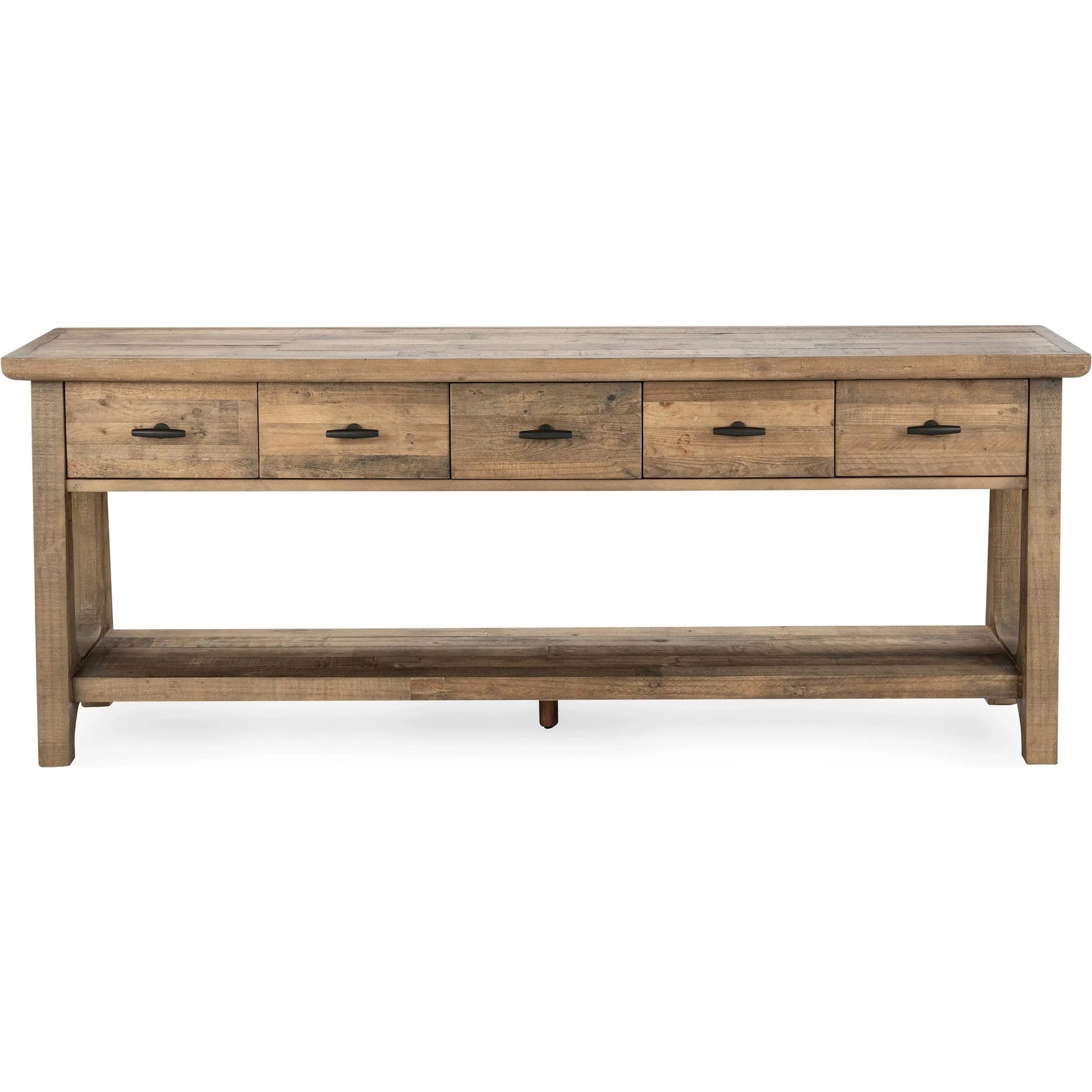 Talladega Reclaimed Pine Console Table by Classic Home in aged pine. Made from reclaimed pine in a transitional style.