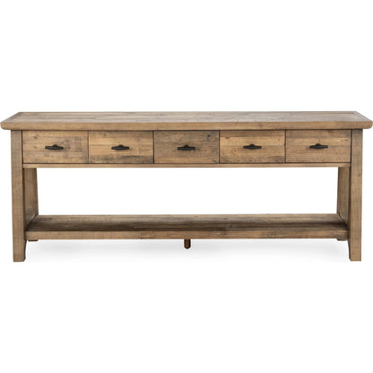 Talladega Reclaimed Pine Console Table by Classic Home in aged pine. Made from reclaimed pine in a transitional style.