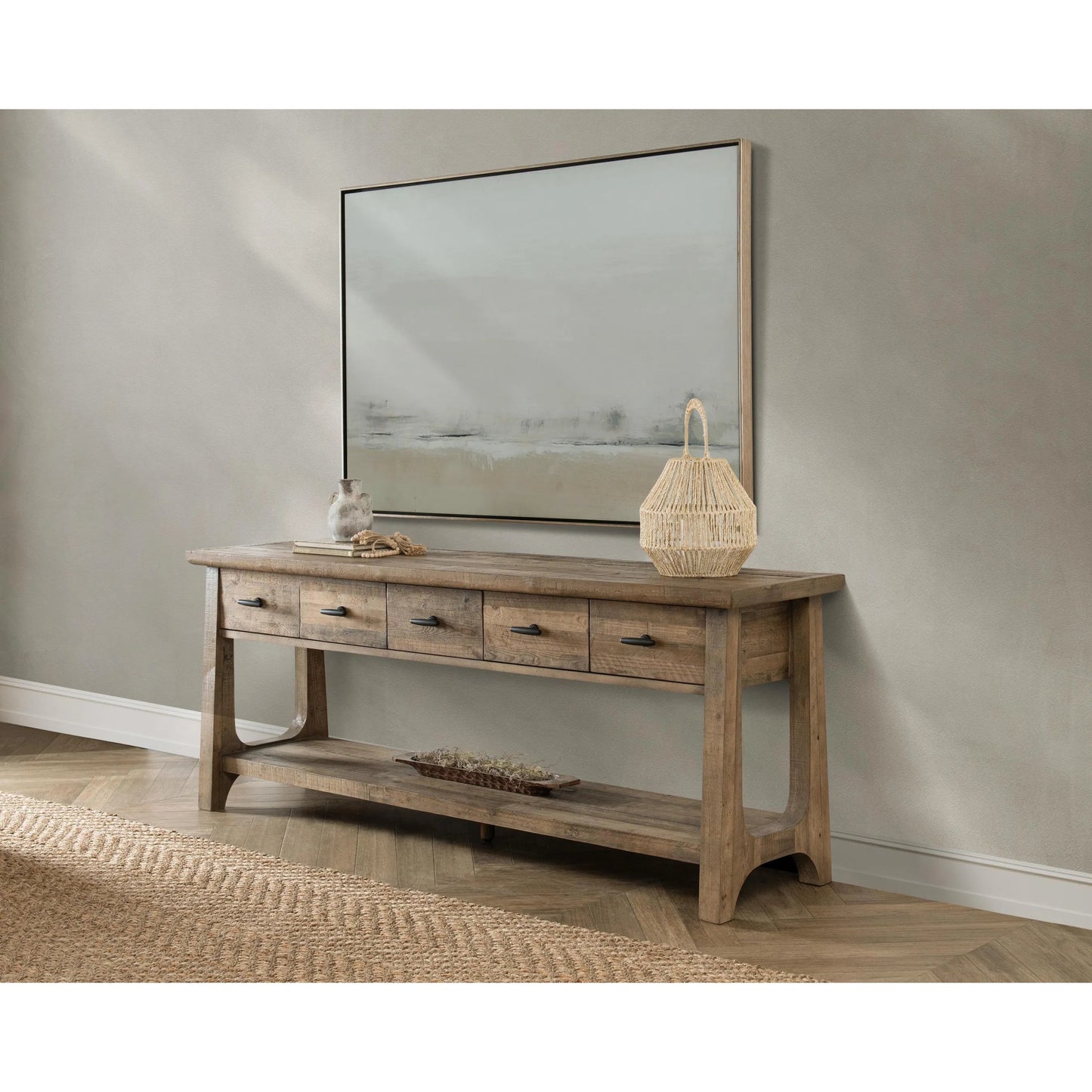 005 SI-2259090 | Lifestyle | Talladega Reclaimed Pine Console Table by Classic Home in aged pine. Made from reclaimed pine in a transitional style.