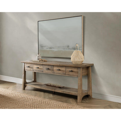 Talladega Reclaimed Pine Console Table by Classic Home in aged pine. Made from reclaimed pine in a transitional style.
