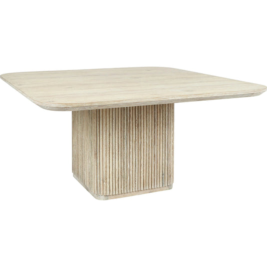 Vander Square Reclaimed Oak Wood Dining Table by Classic Home in white wash. Made from reclaimed oak, oak veneer in a unique style.