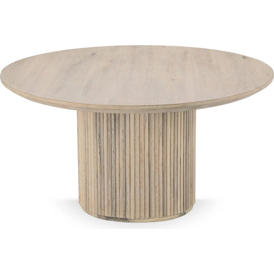 Vander Round Wood Dining Table by Classic Home. Made from oak veneer in a unique style.