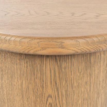 Runa Wood End Table by Classic Home. Made from oak veneer in a transitional style.