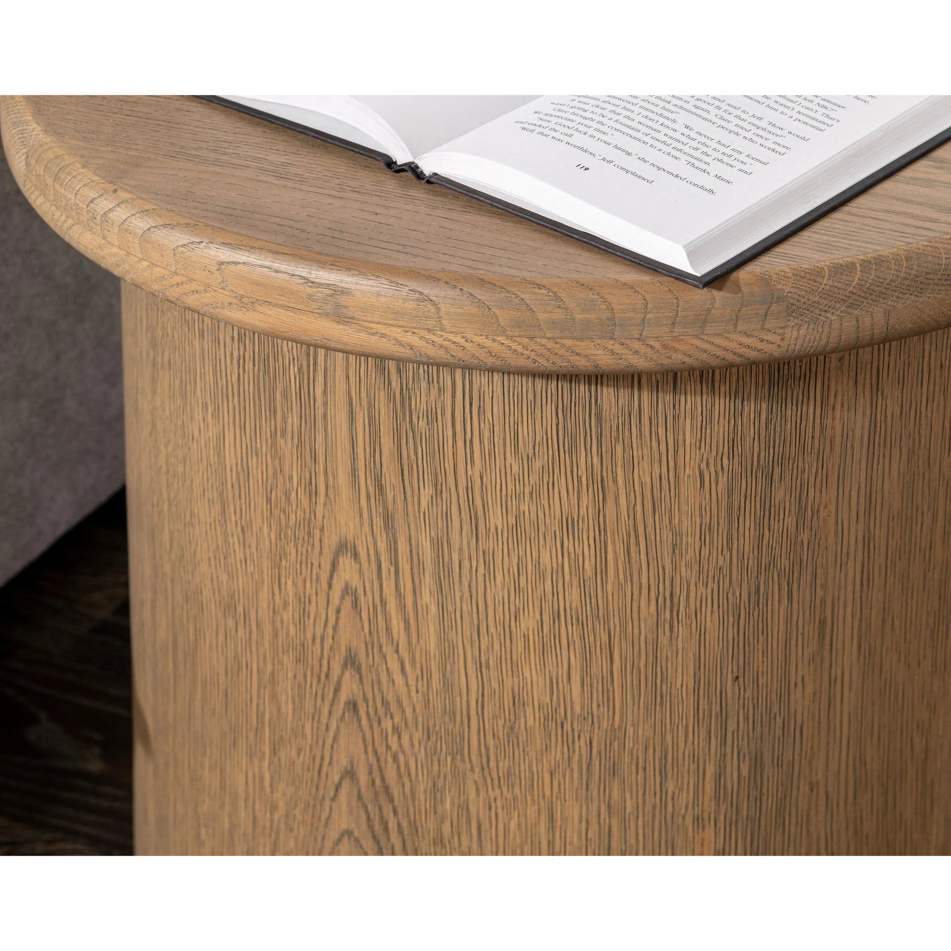 Runa Wood End Table by Classic Home. Made from oak veneer in a transitional style.