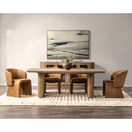 Vander Wood Dining Table by Classic Home. Made from oak veneer in a unique style.