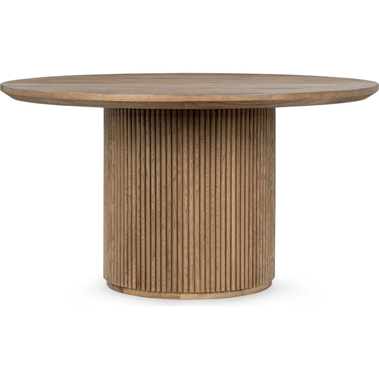 Vander Round Wood Dining Table by Classic Home. Made from oak veneer in a unique style.