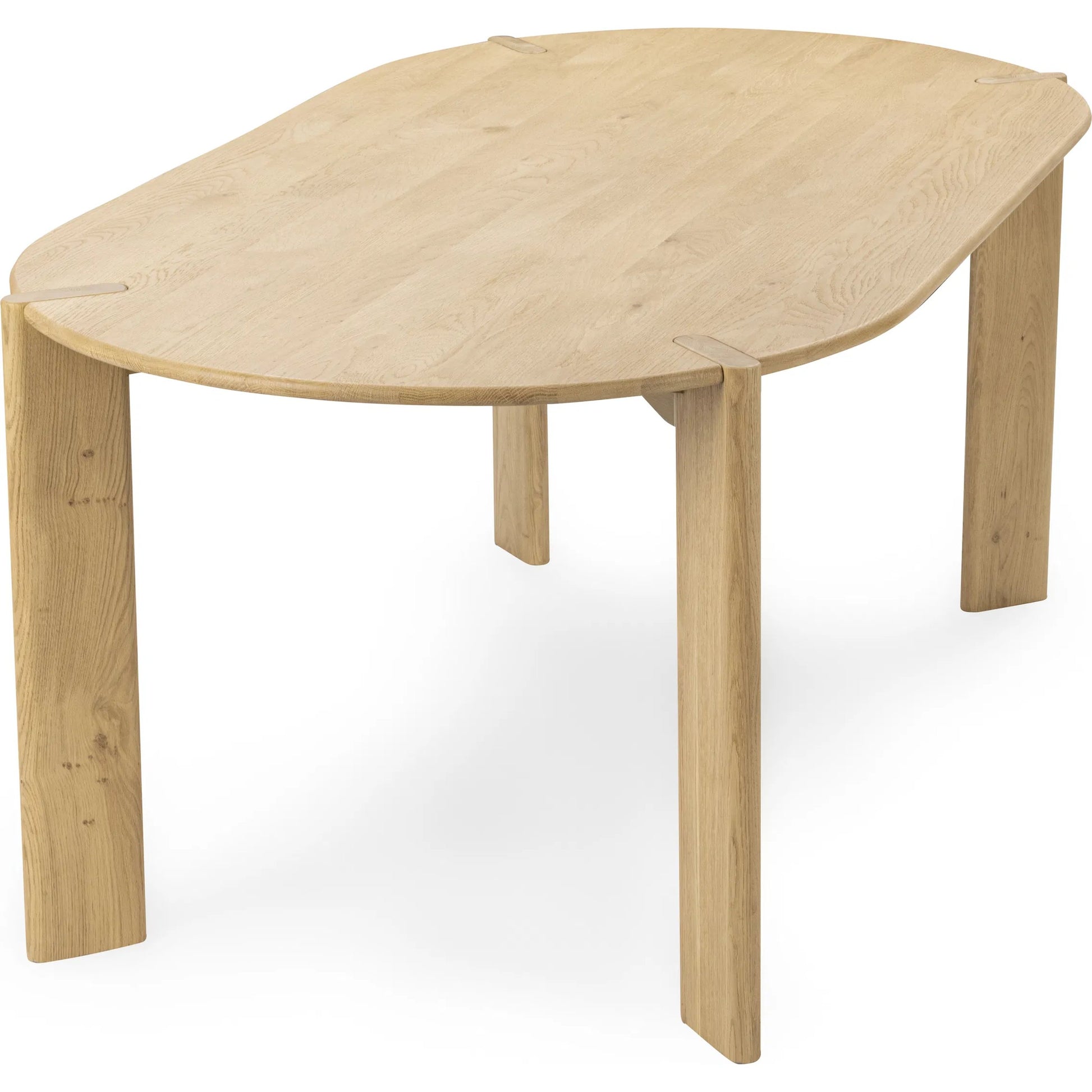 Kering Oak Wood Oval Dining Table by Kosas Home in natural. Made from solid oak wood in a unique style.