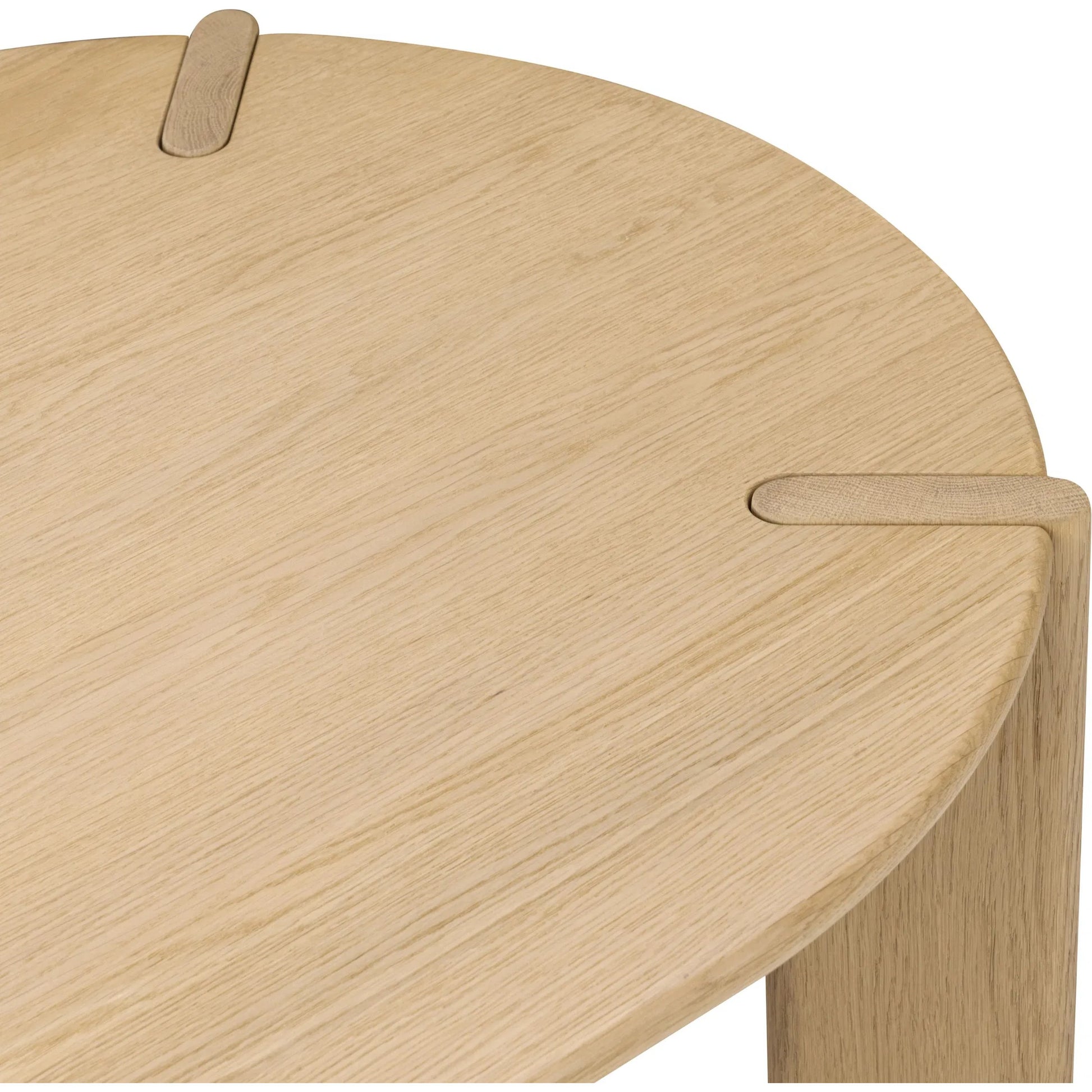 Kering Oak Wood Oval Coffee Table by Kosas Home in natural. Made from solid oak wood in a transitional style.