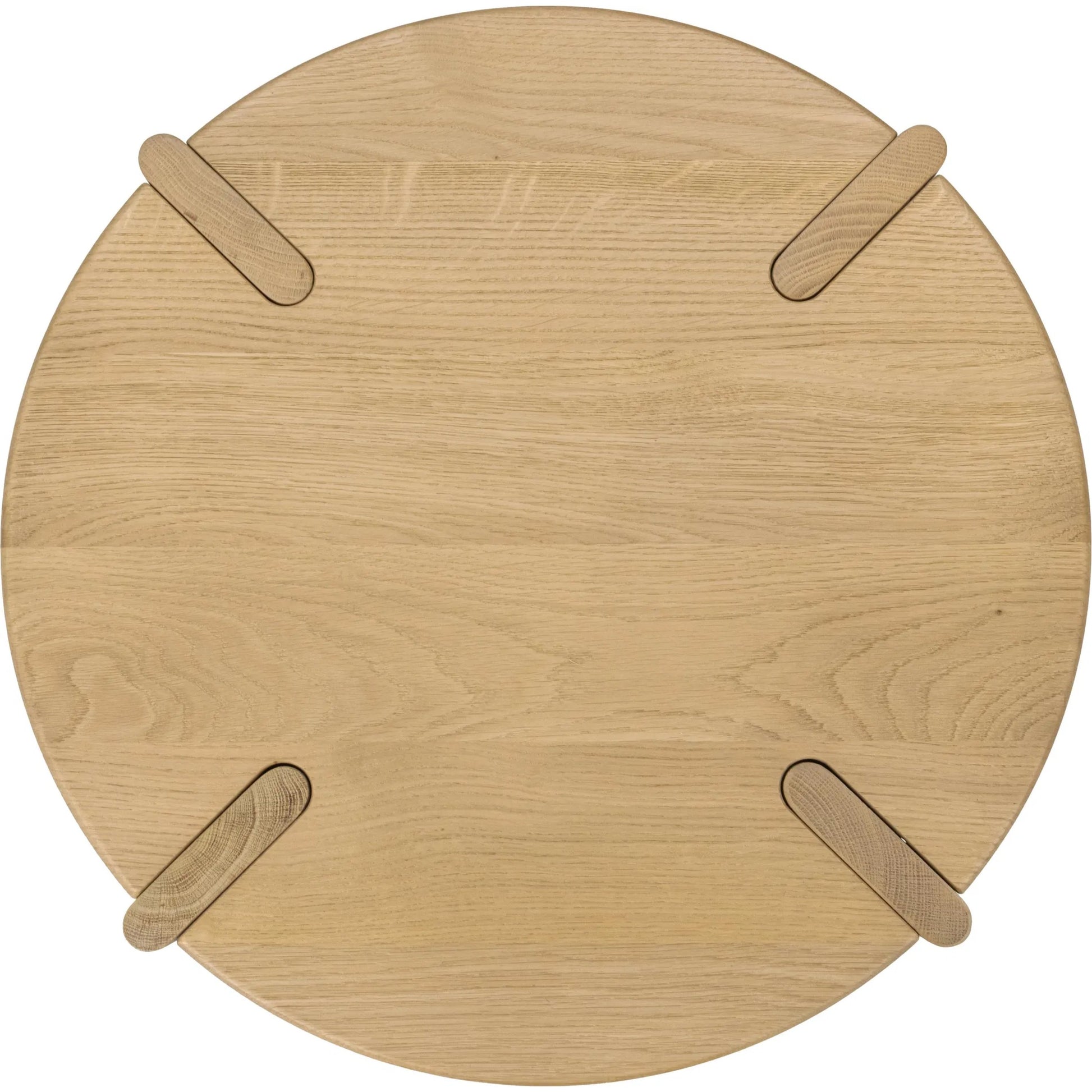 Kering Oak Wood Round End Table by Kosas Home in natural. Made from solid oak wood in a unique style.