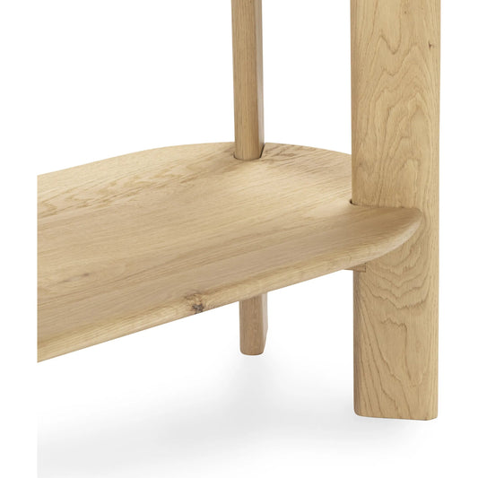 Kering Oak Wood Oval Console Table by Kosas Home in natural. Made from solid oak wood in a unique style.