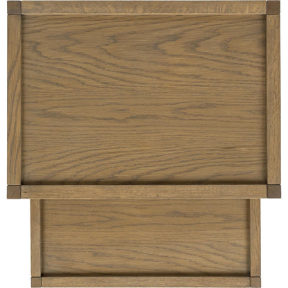 Devin Oak Wood Nesting End Table by Classic Home in natural. Made from oak veneer, oak wood, cane in a unique style.