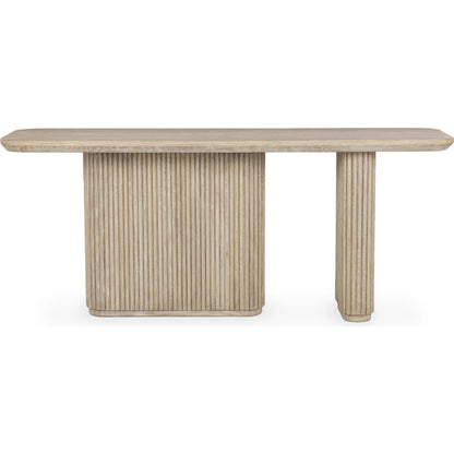 Vander Console Table by Classic Home. Made from reclaimed oak veneer in a transitional style.