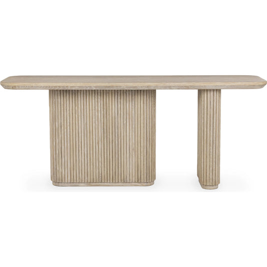 Vander Console Table by Classic Home. Made from reclaimed oak veneer in a transitional style.