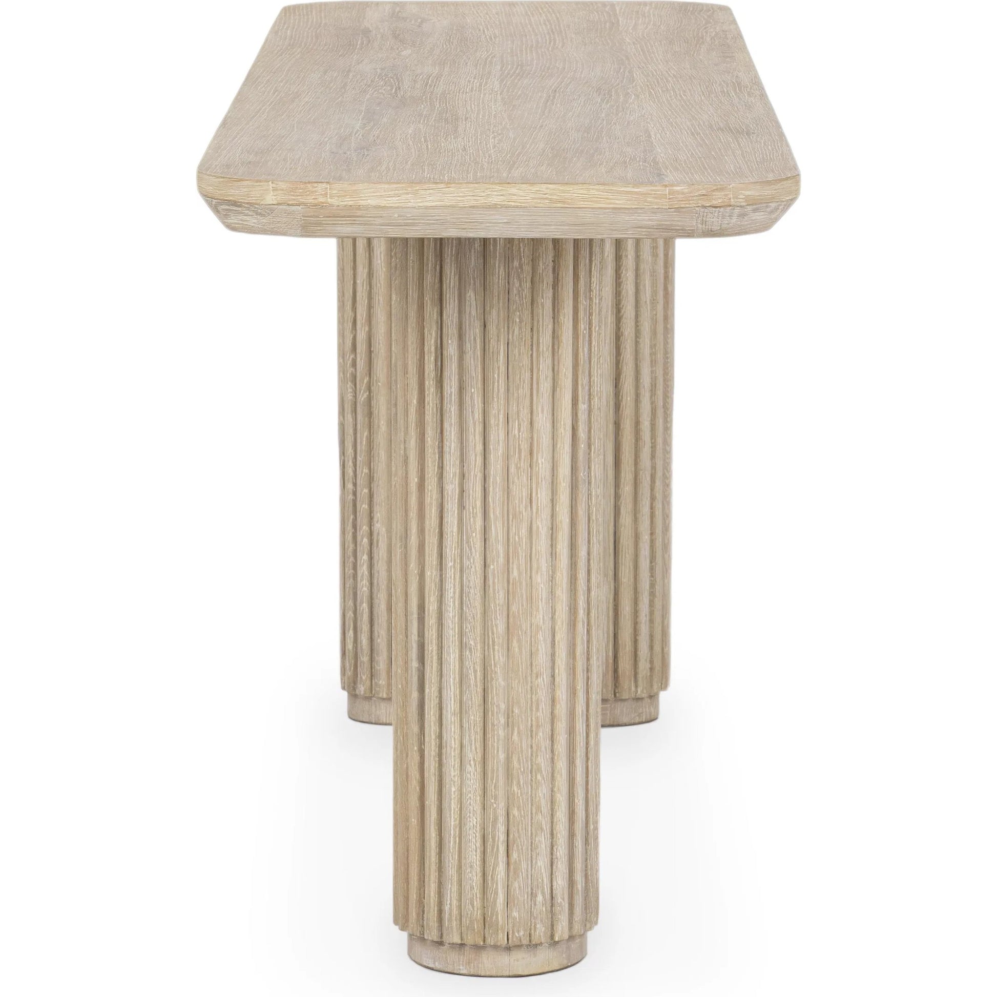 Vander Console Table by Classic Home. Made from reclaimed oak veneer in a transitional style.