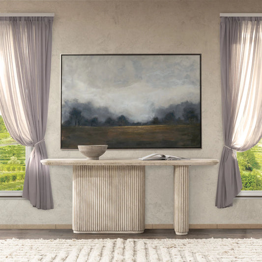 Vander Console Table by Classic Home. Made from reclaimed oak veneer in a transitional style.