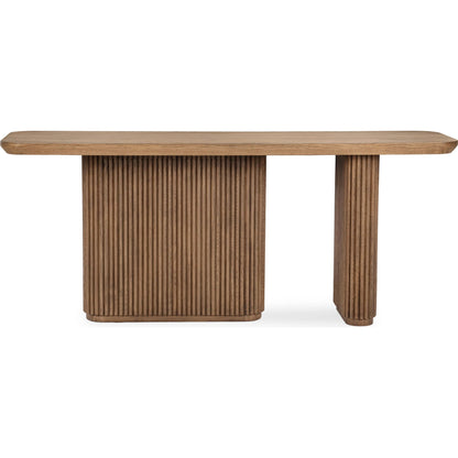 Vander Console Table by Classic Home. Made from reclaimed oak veneer in a transitional style.