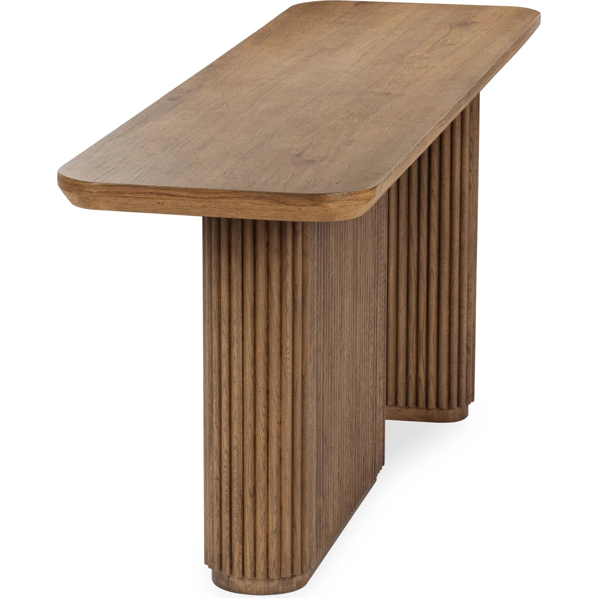 Vander Console Table by Classic Home. Made from reclaimed oak veneer in a transitional style.