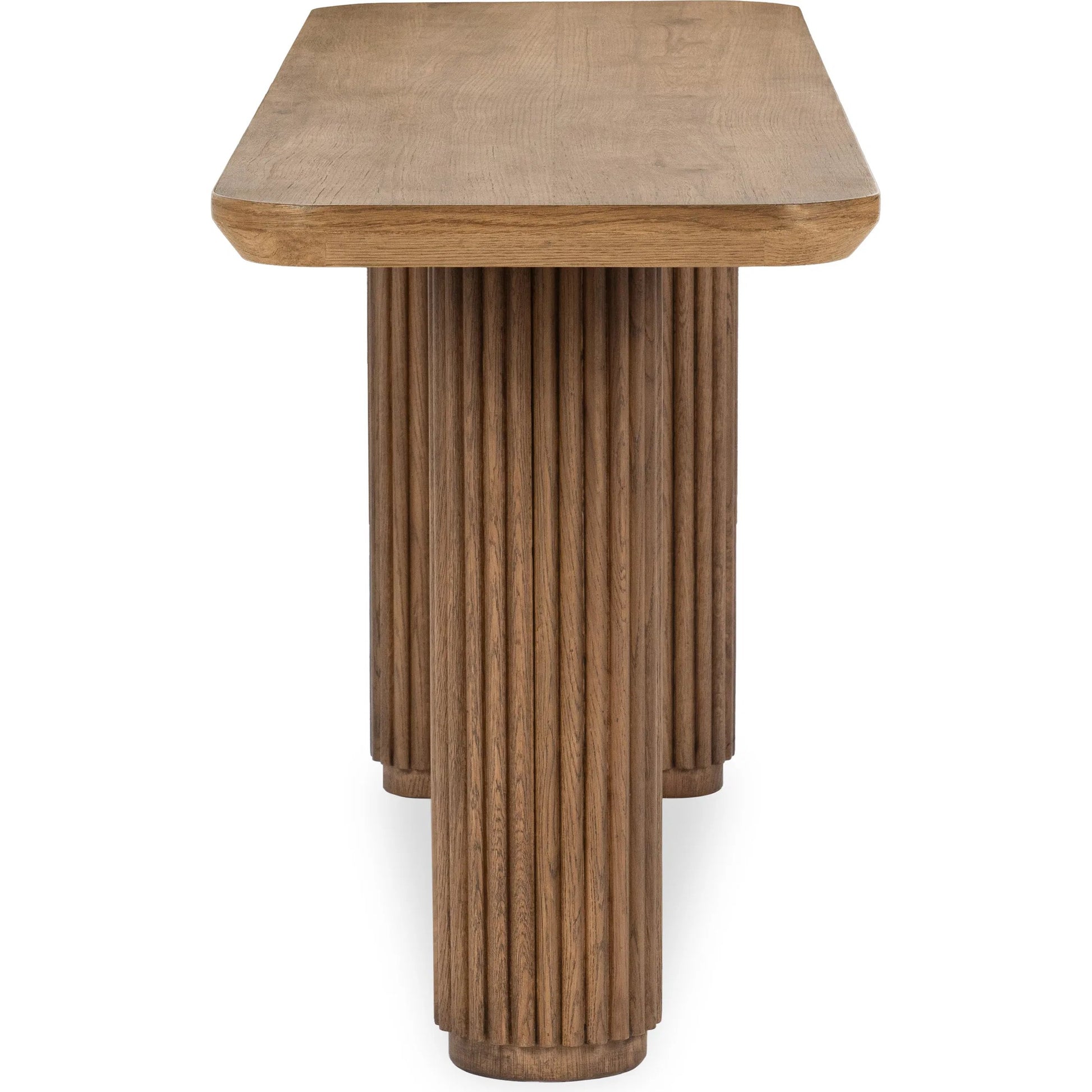 Vander Console Table by Classic Home. Made from reclaimed oak veneer in a transitional style.