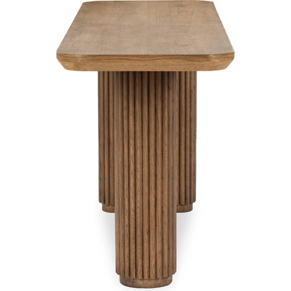 Vander Console Table by Classic Home. Made from reclaimed oak veneer in a transitional style.