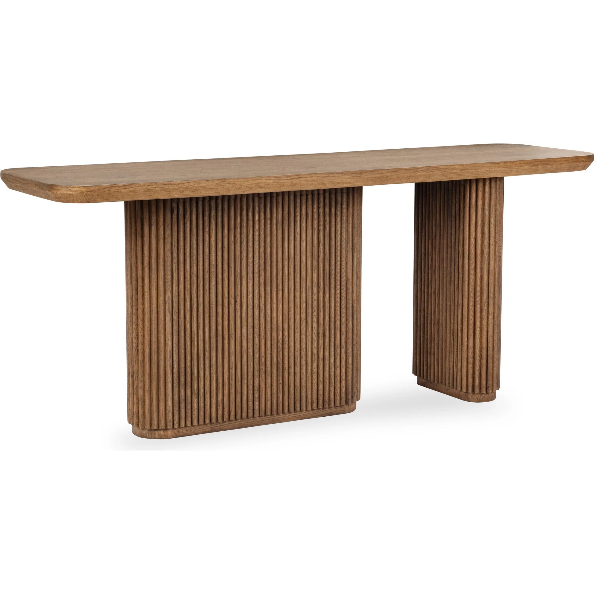 Vander Console Table by Classic Home. Made from reclaimed oak veneer in a transitional style.