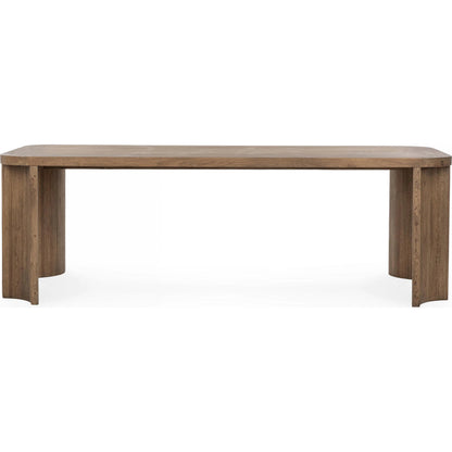Labelle Dining Table by Classic Home in tan oak. Made from oak veneer in a unique style.