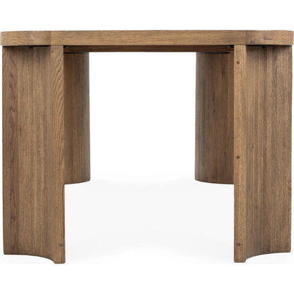 Labelle Dining Table by Classic Home in tan oak. Made from oak veneer in a unique style.
