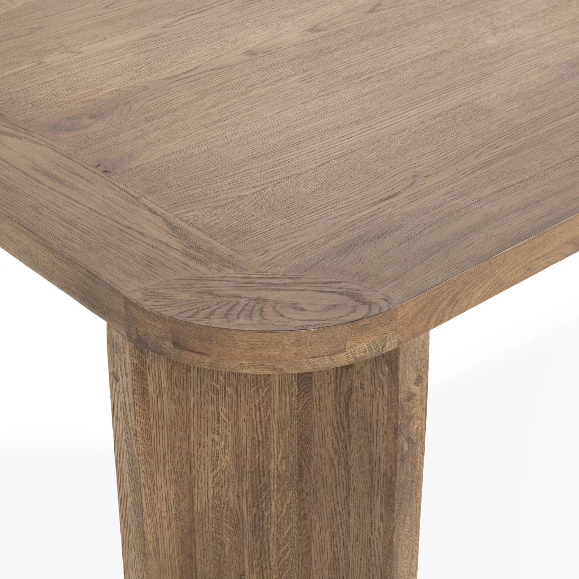 Labelle Dining Table by Classic Home in tan oak. Made from oak veneer in a unique style.