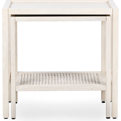 Devin Oak Wood Nesting End Table by Classic Home. Made from unique in a transitional style.