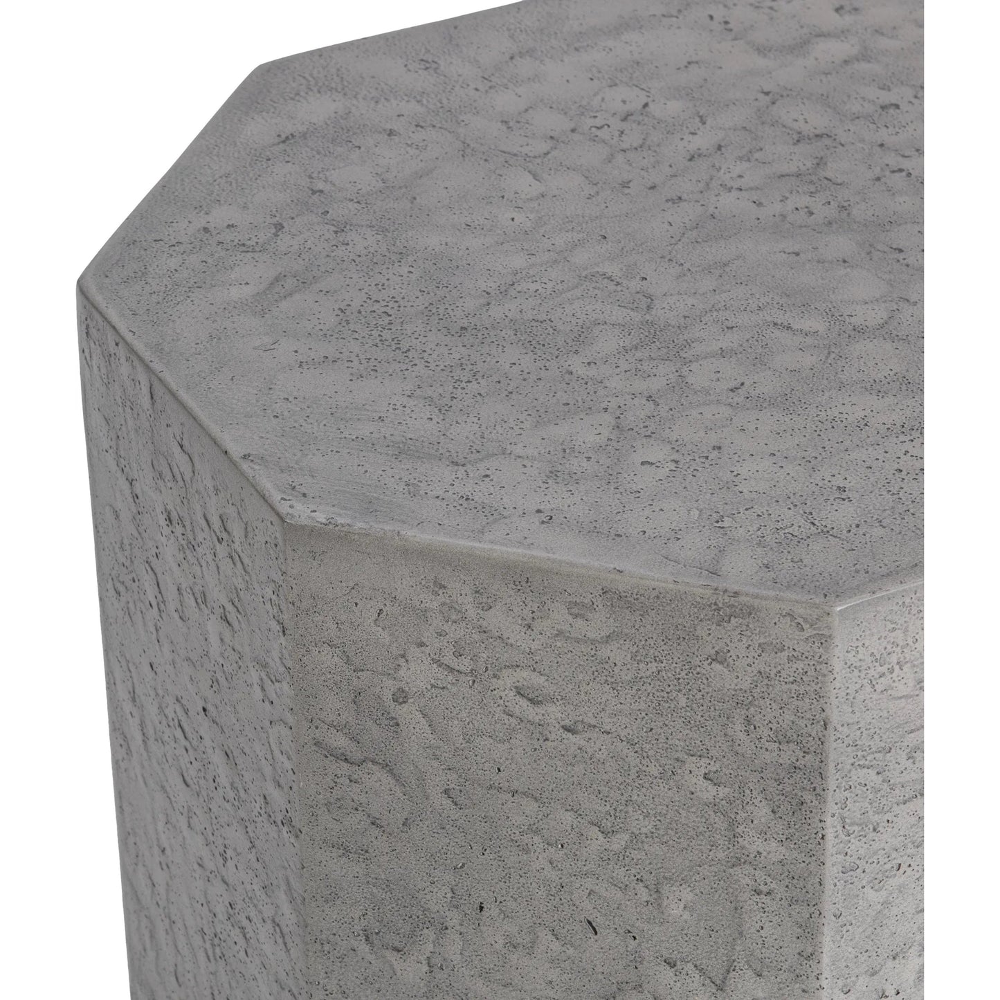 003 SI-2537784 | Closeup | Morse Outdoor End Table by Classic Home in athena gray. Made from glass fiber reinforced concrete in a unique style.