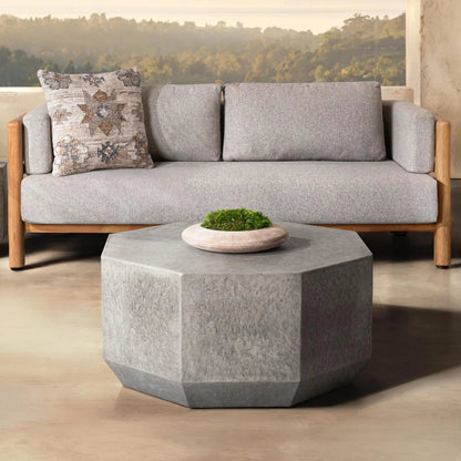 Morse Outdoor Coffee Table by Classic Home in athena gray. Made from glass fiber reinforced concrete in a unique style.