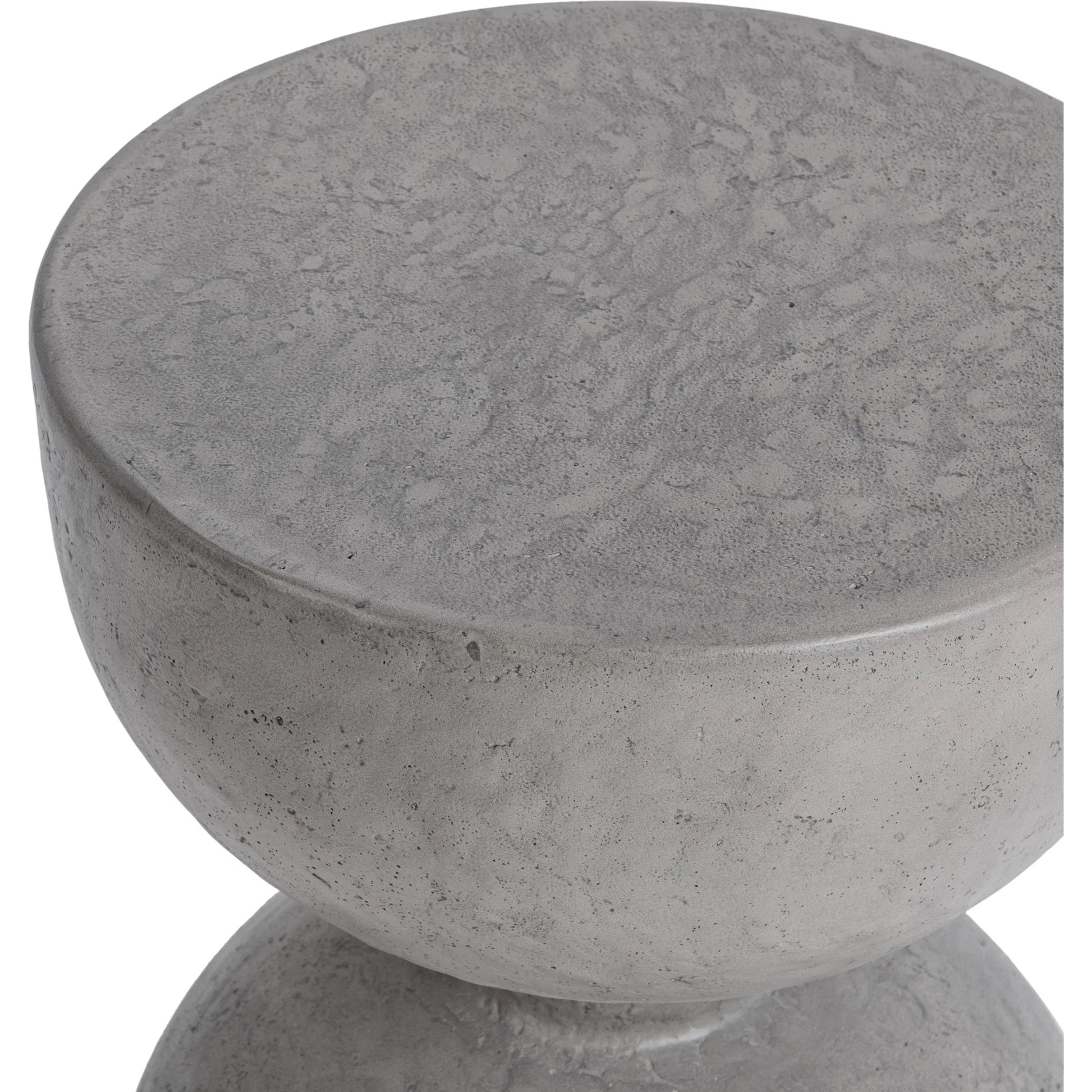 Adna Outdoor Accent Table by Classic Home in athena gray. Made from glass fiber reinforced concrete in a unique style.