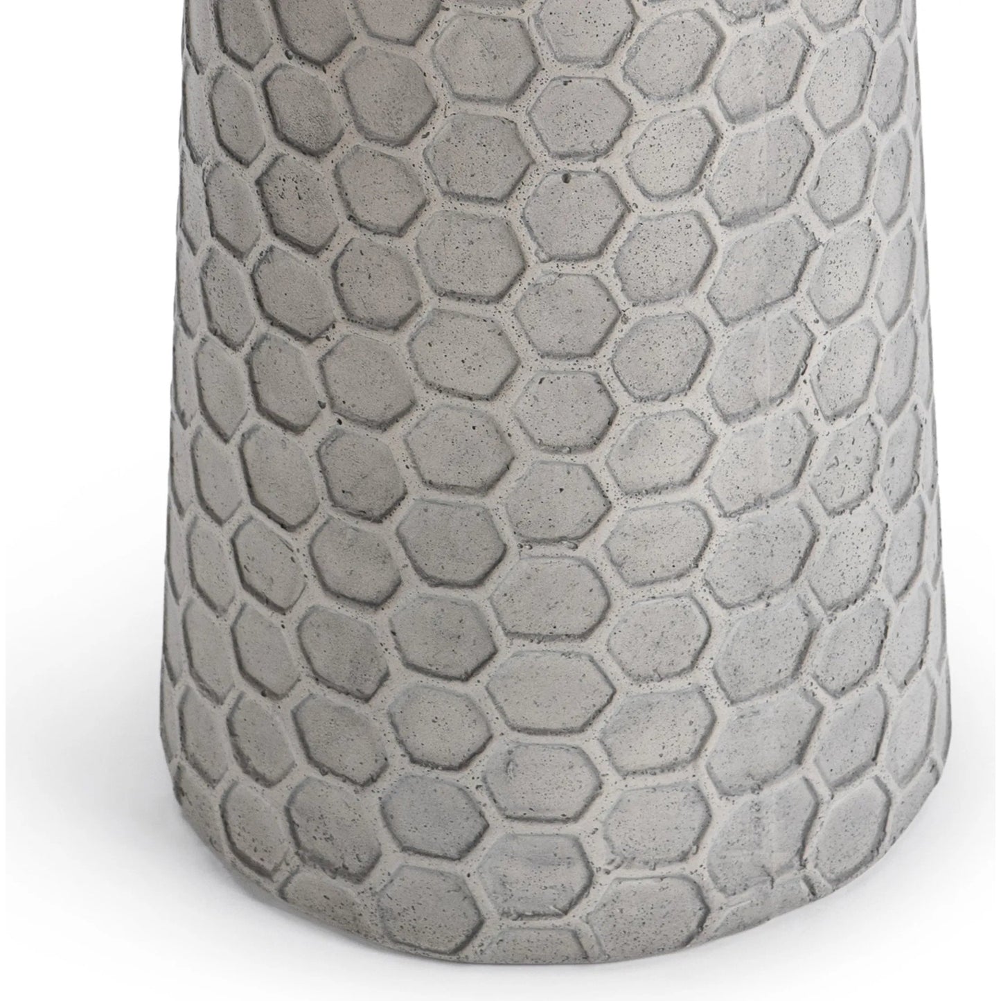 003 SI-2533205 | Closeup | Delaine Outdoor Concrete Accent Table by Classic Home in light gray. Made from glass fiber reinforced concrete in a unique style.