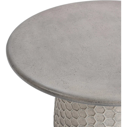 Delaine Outdoor Concrete Coffee Table by Classic Home in light gray. Made from glass fiber reinforced concrete in a unique style.