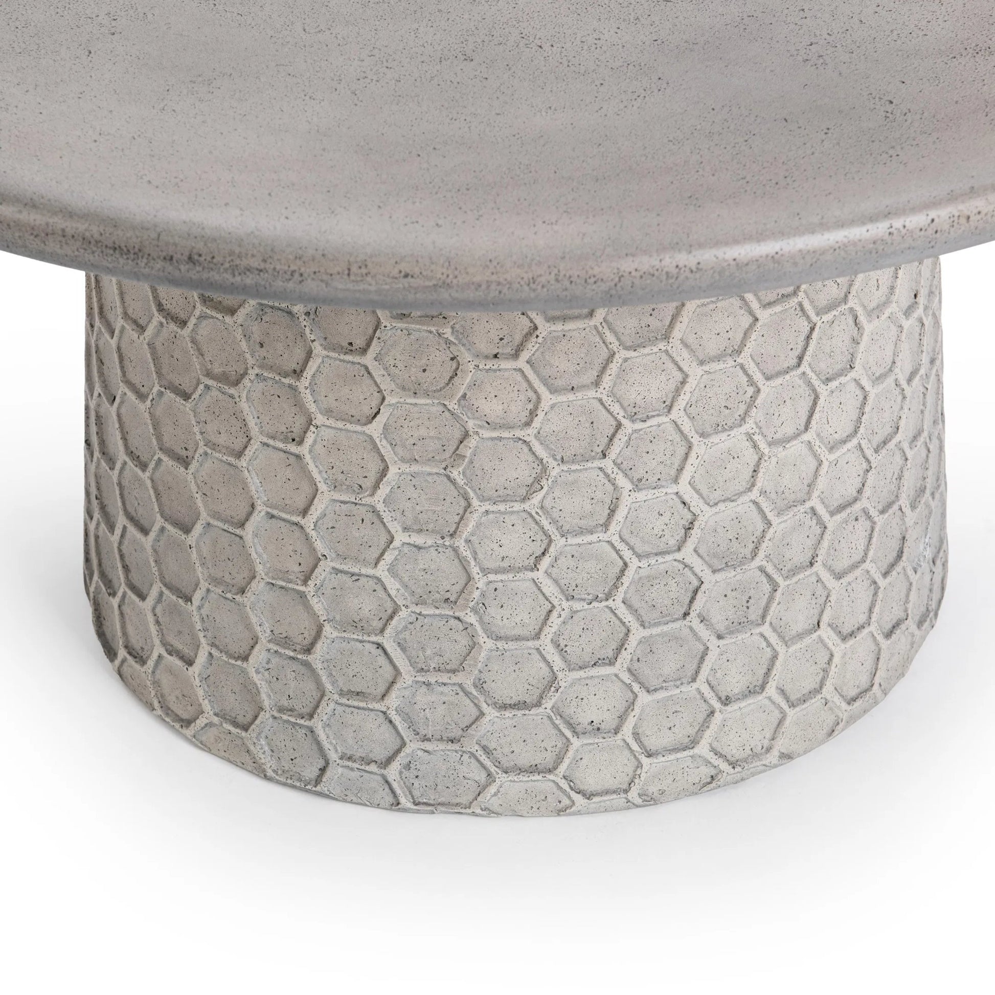 Delaine Outdoor Concrete Coffee Table by Classic Home in light gray. Made from glass fiber reinforced concrete in a unique style.