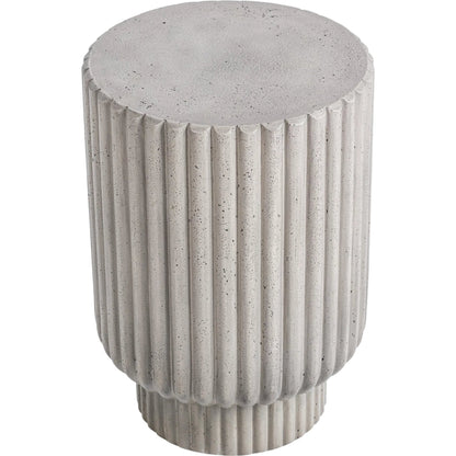 Gavens Outdoor Concrete Accent Table by Classic Home in light gray. Made from glass fiber reinforced concrete in a unique style.