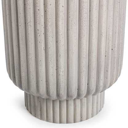Gavens Outdoor Concrete Accent Table by Classic Home in light gray. Made from glass fiber reinforced concrete in a unique style.